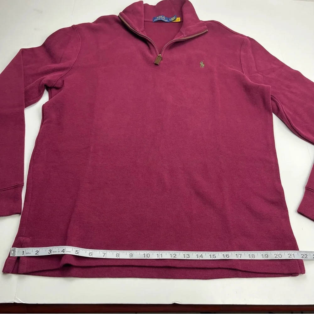 Polo Ralph Lauren Burgundy Maroon Quarter Zip‎ Pullover Mens Size Large Cotton